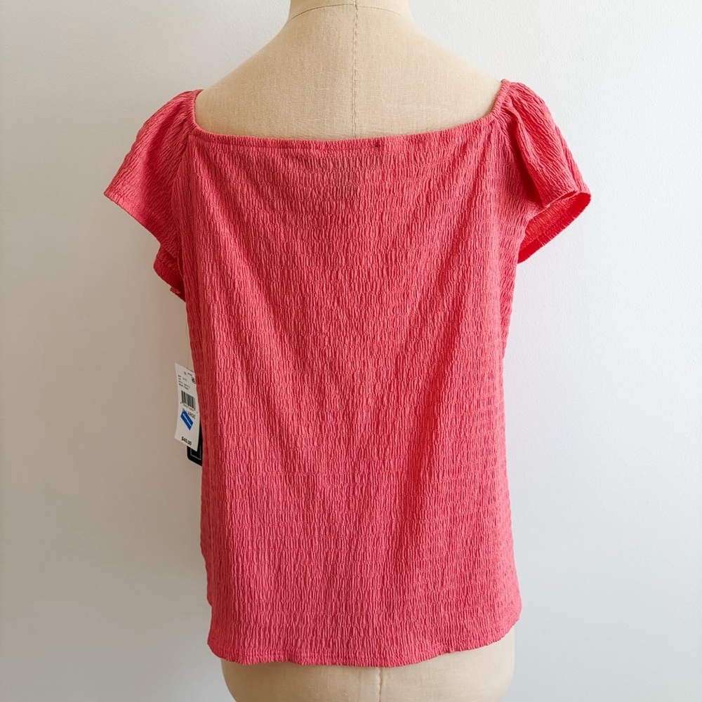 A. Byer Coral Ruched Top - Picture 5 of 10